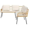 vidaXL Havesofa S&aelig;t 4 pcs Beige polyrattan
