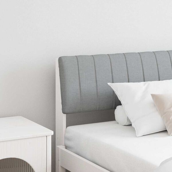 vidaXL Polstret sengegavl Lysegr&aring; 200 cm Massiv fyrretr&aelig;