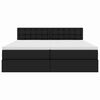 vidaXL Seng med opbevaring og LED med LED Sort 200 x 200 cm Faux l&aelig;der