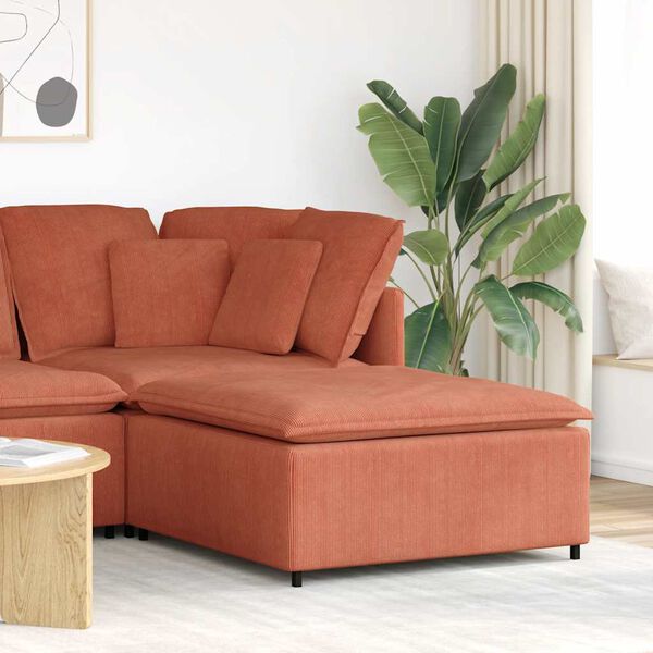 vidaXL modul&aelig;r sofa fodskammel modul 100x100x48 cm r&oslash;d orange