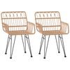 vidaXL havestole 2 stk. med arml&aelig;n 56x64x80 cm polyrattan