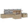 vidaXL Havesofa S&aelig;t 6 pcs Beige polyrattan