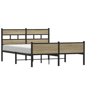 vidaXL sengeramme uden madras 160x200 cm metal sonoma-eg
