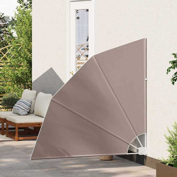 vidaXL Balkon Afsk&aelig;rmning Gr&aring;brun 140 x 140 cm Polyester