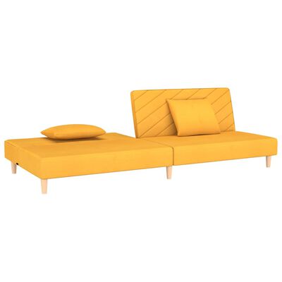 vidaXL 2-personers sovesofa med 2 puder stof gul