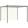 vidaXL pergola med just&eacute;rbart tag 3x3 m st&aring;l cremefarvet