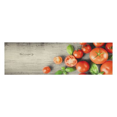 vidaXL køkkentæppe 45x150 cm tomatdesign vaskbart velour
