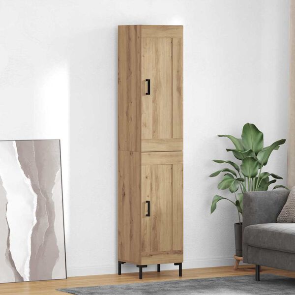 vidaXL Highboard Artisan Egetr&aelig; 34,5 x 34 x 180 cm Konstrueret tr&aelig;