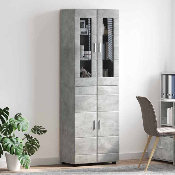 vidaXL Highboard FLORIN Beton Gr&aring; 60 x 35 x 182 cm Konstrueret tr&aelig;