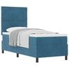 vidaXL Box spring seng med hovedg&aelig;rde M&oslash;rk bl&aring; 80 x 200 cm Fl&oslash;jl