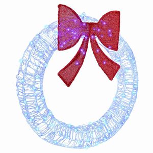 vidaXL Krans med 80 LED'er Blå 92 x 9.5 x 92 cm Akryl