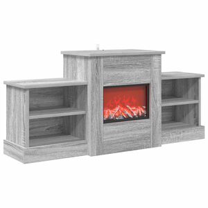 vidaXL Elektrisk pejs Gr&aring; Sonoma 110 x 30 x 50 cm Konstrueret tr&aelig;