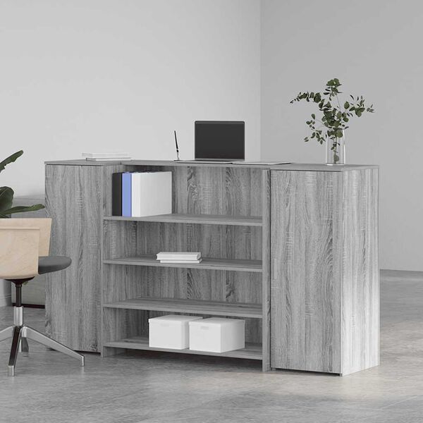 vidaXL receptionsskranke 180x50x103,5 cm konstrueret træ grå sonoma