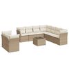 vidaXL sofas&aelig;t til haven 10 dele med hynder polyrattan beige