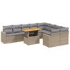 vidaXL sofas&aelig;t til haven 10 dele med hynder polyrattan beige