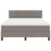 vidaXL Box spring seng med madras med LED Gr&aring;brun 140 x 200 cm Stof