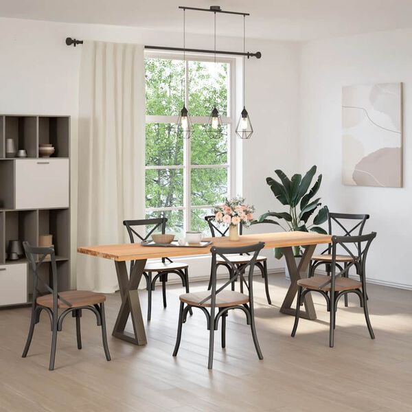 vidaXL spisebordsben 2 stk. naturst&aring;l 50x(72-73,3) cm st&aring;l