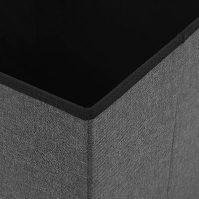 vidaXL foldbar opbevaringsskammel kunstlærred mørkegrå