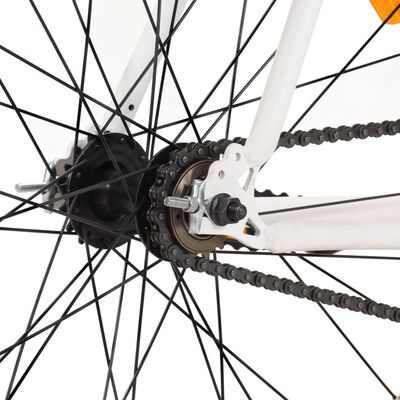 vidaXL cykel 1 gear 700c 59 cm hvid og orange