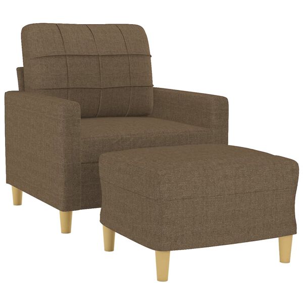 vidaXL sofastol med fodskammel 60 cm stof Brun