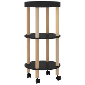 vidaXL bakkebord 38x38x82 cm konstrueret tr&aelig; og massivt fyrretr&aelig; sort