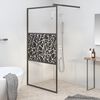 vidaXL brusev&aelig;g 100x195 cm sikkerhedsglas med stendesign sort