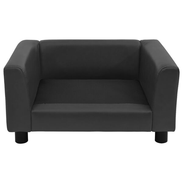 vidaXL hundesofa 60x43x30 cm med skumpude plys og kunstl&aelig;der m&oslash;rkegr&aring;