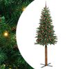 vidaXL Slankt Juletr&aelig; Gr&oslash;n 210 cm PVC og Massiv Fyrretr&aelig;