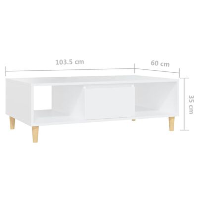 vidaXL sofabord 103,5x60x35 cm spånplade hvid