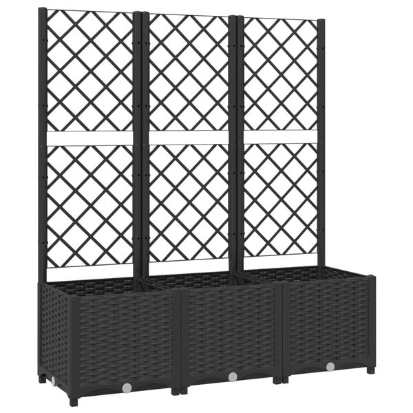 vidaXL haveplantekasse med espalier sort 120x40x136 cm PP