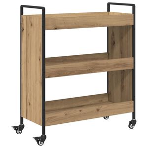 vidaXL K&oslash;kkenvogn Artisan Egetr&aelig; 70 x 30 x 82 cm Konstrueret tr&aelig;