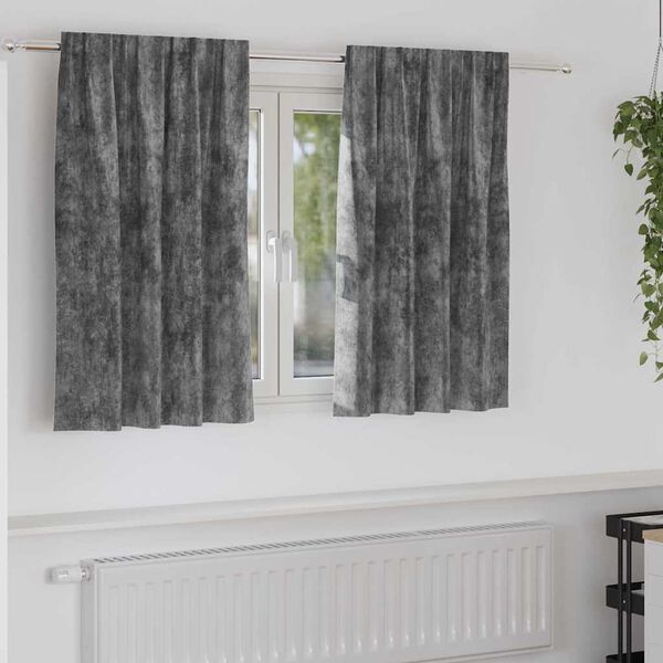 vidaXL Velour Gardiner med gardiner 2 pcs Gr&aring; 140 x 140 cm Fl&oslash;jl