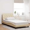 vidaXL Sengeramme uden madras Creme 100x200 cm Stof