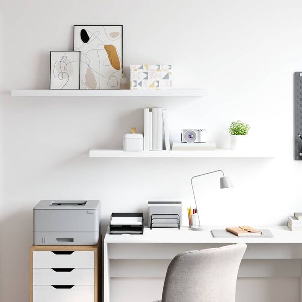 vidaXL v&aelig;ghylder 2 stk. 120x23,5x3,8 cm MDF hvid