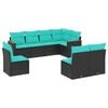vidaXL 8-delt havesofas&aelig;t med hynder sort polyrattan