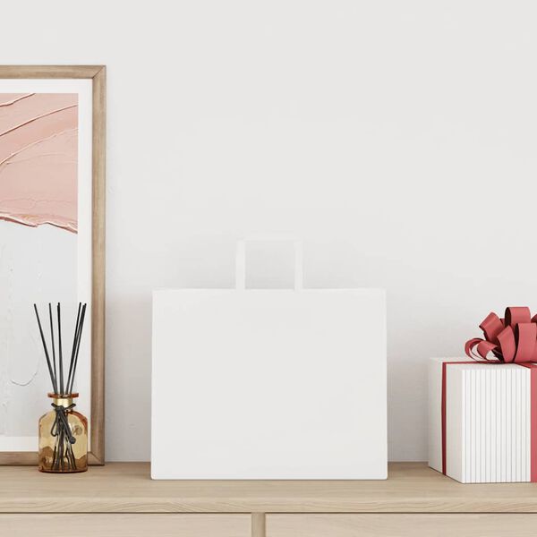 vidaXL papirposer 250 stk. med h&aring;ndtag 32x22x24 cm hvid