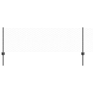 vidaXL Sekskantet hegn med stolpe 50 x 0,6 m PVC-belagt st&aring;l Gr&aring; Mesh