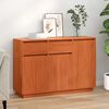 vidaXL Sideboard med skuffe Voks brun 110 x 34 x 75 cm Massiv fyrretr&aelig;