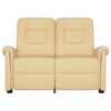 vidaXL 2-personers massagestol mikrofiberstof cremefarvet