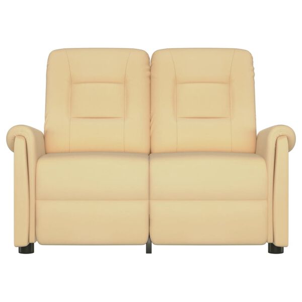 vidaXL 2-personers massagestol mikrofiberstof cremefarvet