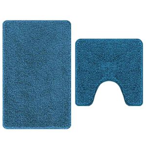 vidaXL Anti-skid badev&aelig;gs m&aring;ttes&aelig;t 2 pcs Bl&aring; PP