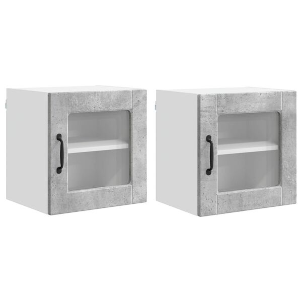 vidaXL K&oslash;kkenskab 2 pcs Beton Gr&aring; 40 x 31 x 40 cm Konstrueret tr&aelig;