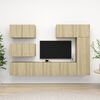 vidaXL tv-skabssæt 6 dele konstrueret træ sonoma-eg