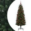 vidaXL Kunstig juletr&aelig; med kugler 120 cm 150 LED'er Varm hvid