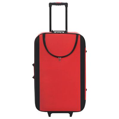 vidaXL kufferter 3 stk. blødt oxfordstof rød