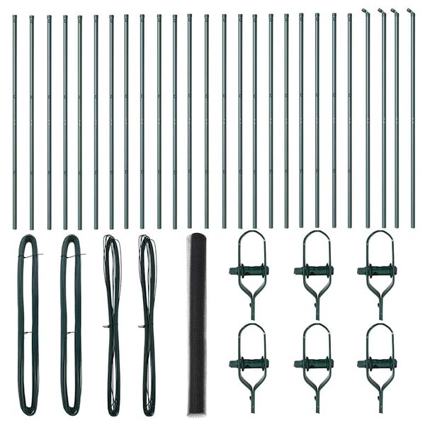 vidaXL Hegnsp&aelig;l Gr&aring; 50 x 1,5 m (13 mm net) St&aring;l og PVC