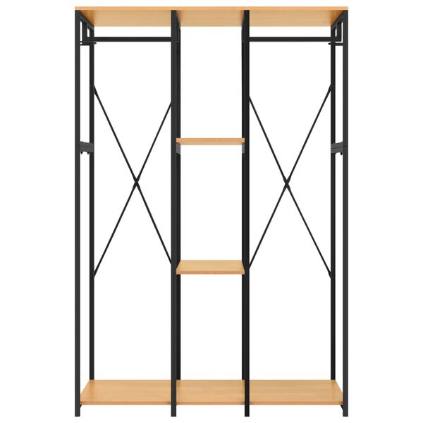 vidaXL t&oslash;jstativ 110x40x167 cm metal og sp&aring;nplader sort og eg