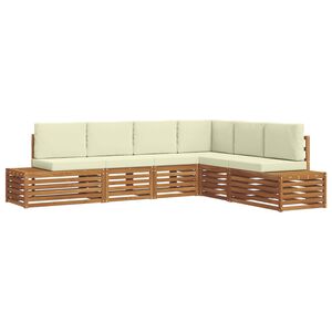 vidaXL Udend&oslash;rs sofagruppe Naturlig og Fl&oslash;de 273 x 213,5 x 73 cm