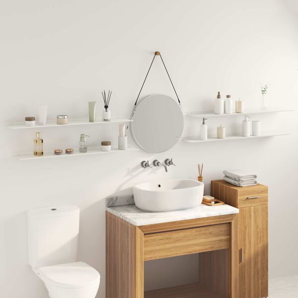 vidaXL Sv&aelig;vende hylde V&aelig;gmonteret 4 pcs Hvid 100 x 18 x 2,5 cm St&aring;l