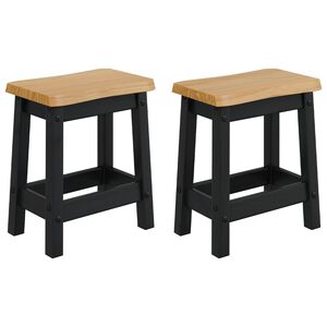 vidaXL Barb&aelig;nk EKAI 2 stk. Sort 40 x 29 x 45,5 cm Massivt fyrretr&aelig;